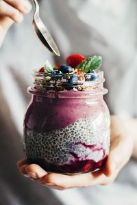 Chia, Acai, & Strawberry Layered Breakfast Jar