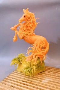 An Amazing carving made of Sweet Potato. How sweet it is. 🐴 #ad