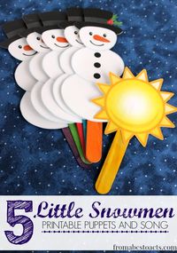Christmas may be over but these 5 Little Snowmen are still perfect for winter. Sing along with your preschooler and these adorable, printable puppets!