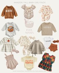 All the cutest baby girl clothes for Fall season from Amazon-Shadell Clark #fallfashion #fallvibes #babygirl #babyclothing #amazonfinds #fallstyle #babyclothing #autumnvibes