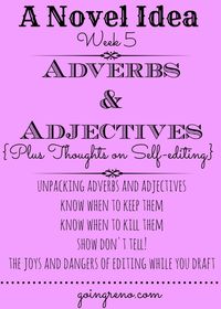 A Novel Idea: Week 5 {Adverbs & Adjectives