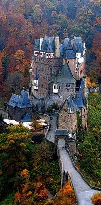Burg Eltz Castle overlooking the Moselle River between Koblenz and Trier, Germany •