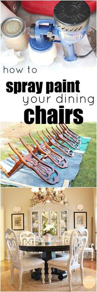 How to spray paint dining chairs #homerightspraymax #diyproject #paintedfurniture