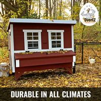 OverEZ Chicken Coops are designed to keep your flock comfortable and safe yearround. Our coops can be used in both hot and cold climates and are built to last for many years! Shop now at overezchickencoop.com #overezchickencoop #durablechickencoop #woodenchickencoop #backyardchickens #urbanchickens