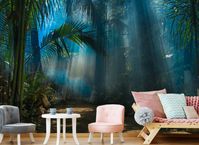 Tropical Jungle Photo Wallpaper Wall Mural Forest Exclusive | Etsy
