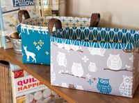 These Sturdy Fabric Baskets made with a simple tutorial make the best gifts ever! Especially for friends who craft - these baskets can hold yarn, sewing patterns, fabric scraps, and more.