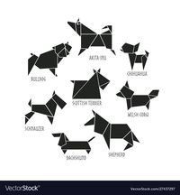 Origami dogs collection Royalty Free Vector Image