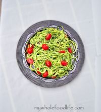 Zucchini Pasta with Avocado Pesto