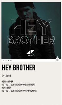 minimal poster of hey brother by avicii