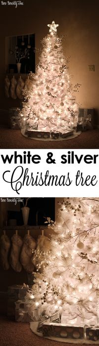 Beautiful white and silver Christmas tree!
