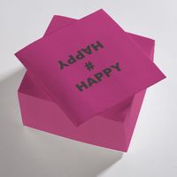 Serviettes en papier viollettes et noires "Happy"