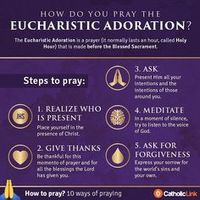 10 ways to pray: Eucharistic Adoration #Catholic #Prayer by catholiclink_en