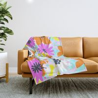 Spring Flower Garden Magenta And Orange Throw Blanket by Domestica | Society6
