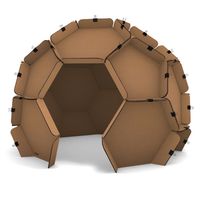 Instant cardboard geodesic dome