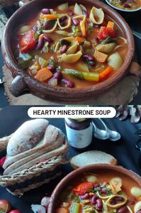 A hearty minestrone made of fresh vegtables, pasta shells and adzuki beans #minestronesoup #vegetablesoup #beansoup #italiancuisine minestrone recipe // vegetable soup // bean soup // easy minestrone recipe // vegan soup