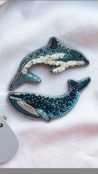 Dolphin and whale beaded
