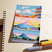 Angela Pan no Instagram: “A day trip to Fujiyoshida to see Mount fuji was well worth my time on the second last day of my trip. 🗻 #illustration #drawing…”