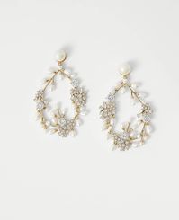 Pearlized Crystal Teardrop Earrings | Ann Taylor