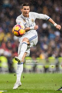 Cristiano Ronaldo of Real Madrid in action during their La Liga match between Real Madrid and Real Sociedad at the Santiago Bernabeu Stadium on 29 January 2017 in Madrid, Spain.
