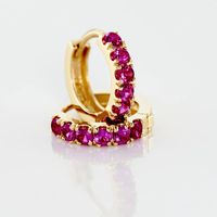 Boucles d'oreilles créoles Or Oxyde Ronde 4 griffes Jaune 375/1000 - B3OFJZS1160 • Histoire d'Or