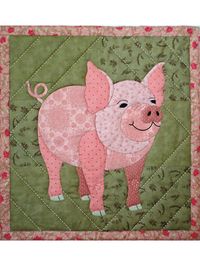Bring joy to any nursery with this cute barnyard animal. For this wall hanging, you will use your applique skills for the pig as well as piece the background. It is suitable for hand, machine or fusible apppliue. Finished size: 28" x 30". D...