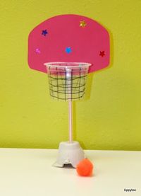 Here's one more sports craft for you. I didn't get a chance to try this out before my kids made them, so I was crossing my fingers the who...
