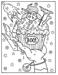 5 Pages Halloween Cupcakes to Color Instant Download digital | Etsy