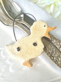 Rustic Easter Duckling Napkin Ring Decoration Salt Dough - Etsy