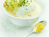 Ile flottante au citron et à la pistache