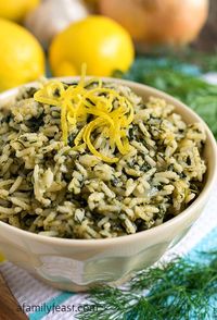 A simple, flavorful Greek Rice recipe, also known as Spanakorizo. The flavors are fresh and delicious!
