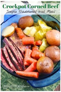 Corned Beef Cabbage Slow Cooked is an easy Irish meal for Saint Patrick's Day!! Add the ingredients, enjoy your day, and come home to crockpot corned beef! #crockpot #slowcooked #cornedbeef #StPatrick #Easyrecipe #thefoodieaffair #Irish