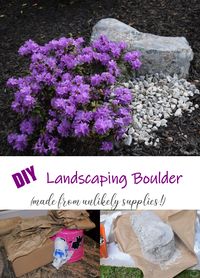 You won't believe how I made this landscaping boulder! I also saved $90+ over the store-bought version! Click the pic for details!