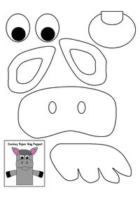 Paper bag donkey for Balaam's Talking donkey