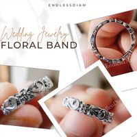 Handmade Custom Band, Gift For Her, Ring Band Wedding Gold Ring, Stackble Band Full Eternity Band, Vintage Ring, Art Deco Promise Ring For Her, Silver wedding band, Antique Wedding Band ✥ 𝐌𝐞𝐭𝐚𝐥 𝐃𝐞𝐭𝐚𝐢𝐥𝐬 :- • Metal Type : Gold • Metal Purity : 14K • Metal Tone : White Gold • Metal Stamp : Yes • Band Width : 𝟒.𝟎𝟎𝐌𝐌 • Band Thickness : 𝟏.𝟓𝟎𝐌𝐌 #engagementring #weddingring #bridalring #artdecojewelry #silverring #diamondring #ringforher #texturedring