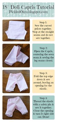 Free & Easy Pattern & Tutorial for an 18" American Girl Doll's Capri Pants | Pickled Okra: | Bloglovin’