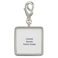Create your own custom, personalized, UV resistant and waterproof, sterling silver plated square photo charm.