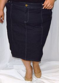 Avenue Blue Stitch Denim Jean Skirt 26 Plus Size #Avenue #StraightPencil