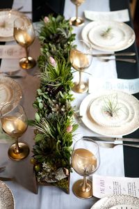 Air plant + succulent table runner.