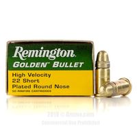 Remington 22 Short Ammo - 50 Rounds of 29 Grain CPRN Ammunition #22Short #22ShortAmmo #Remington #RemingtonAmmo #Remington22Short #CPRN #GoldenBullet