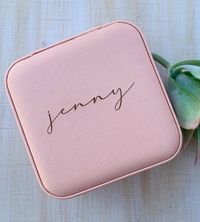 Travel Jewelry Case - Personalized - Custom Travel Jewelry Box - Valentine Gift for Her - Jewelry Organizer - Bridesmaid Engraved Box by BirchandBelle on Etsy