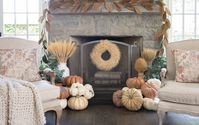Interior Fall Decor Ideas for Living Rooms and Mantels & Fireplaces