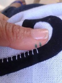 Mark your thumb for even stitches? Genius!