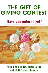 You chance to win 1 of our set of 6 mini #paperflowers! Contest ends Dec 15!