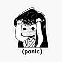#manga #komi #komisan #panic #chibi #meme #sticker #redbubble