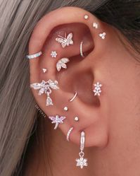 Round Crystal Helix Ear Piercing Cartilage Earring Tragus Conch Stud – Impuria Ear Piercing Jewelry