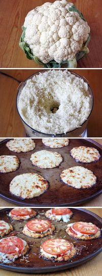 Mini Cauliflower Pizza Crusts! A yummy low-carb alternative