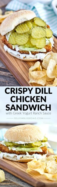 Crispy Dill Chicken Sandwich with Greek Yogurt Ranch Spread