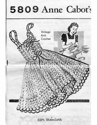 Crochet Dress Dishcloth Pattern No 5809