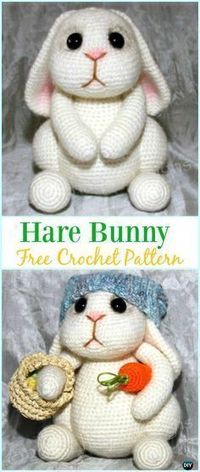 Amigurumi Crochet Hare Bunny Free Pattern - #Crochet; Amigurumi #Bunny; Toy Softies Free Patterns