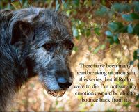 Outlander- you know it's a wonderful series when you form attachments not only to the many characters but even their pets...